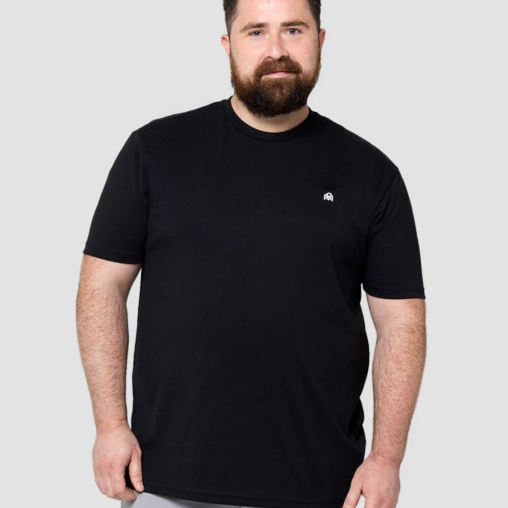 NWT Into The AM Basic Crew Neck Tee Black 2XL Logo T-Shirt